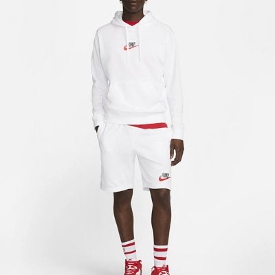 Bluza Nike męska kangurka biała z nadrukiem sportowa