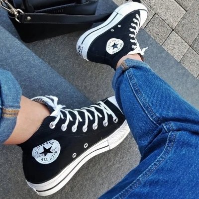 Converse Chuck Taylor All Star Platform wysokie buty trampki damskie na platformie czarne