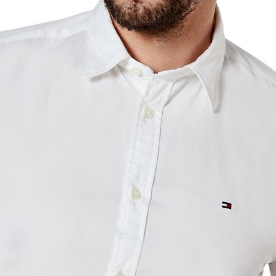 Koszula biała Tommy Hilfiger Slim Fit męska logo