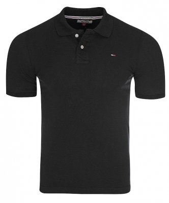 Polówka polo Tommy Hilfiger męska czarna Denim małe logo bawełniana