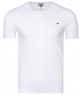 T-shirt Tommy Jeans koszulka męska z okrągłym dekoldem biała
