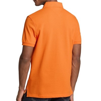 Polówka polo Tommy Hilfiger męska pomarańczowa Regular Fit małe logo bawełniana