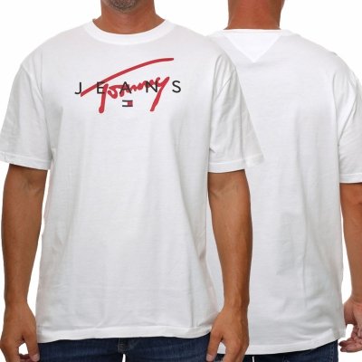 T-shirt Tommy Jeans koszulka męska z okrągłym dekoldem biała