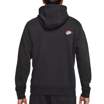 Bluza Nike męska kangurka czarna wyszywane logo