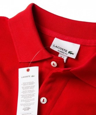 Polo polówka Lacoste męska czerwona z kołnierzykiem