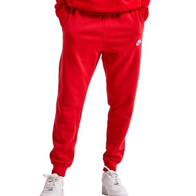 Nike komplet dresowy bawełniany męski spodnie bluza z kapturem czerwony