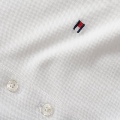 Polówka polo Tommy Hilfiger damska biała Slim Fit małe logo bawełniana