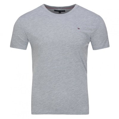 T-shirt Tommy Hilfiger koszulka męska z okrągłym dekoldem szara