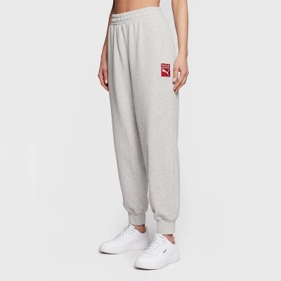 Puma Vogue dresowe spodnie damskie bawełniane szare 