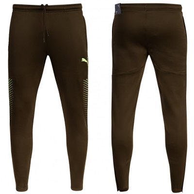 Spodnie Puma ocieplane dresowe męskie zielone khaki