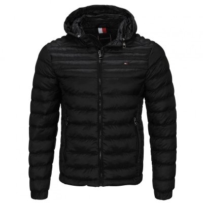 Kurtka męska Tommy Hilfiger jesień przejściowa czarna z kapturem