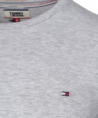 Longsleeve koszulka Tommy Jeans Slim Fit na długi rękaw męska szara