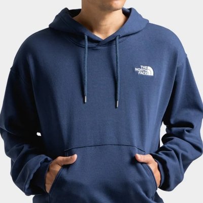 Bluza męska The North Face małe logo granatowa z kapturem