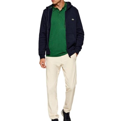 Bluza męska Lacoste granatowa bawełniana rozpinana z kapturem