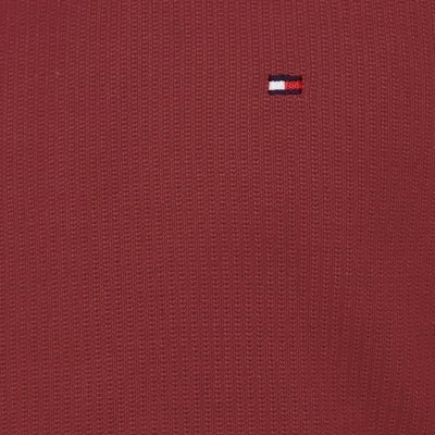 Sweter męski Tommy Hilfiger bordowy z okrągłym dekoldem bawełniany