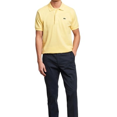 Polo polówka Lacoste męska żółta z kołnierzykiem