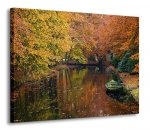 Obraz na ścianę - Jezioro w lesie, jesień - 120x90 cm