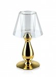 Świecznik szklany - Mary złoty - 22,5cm