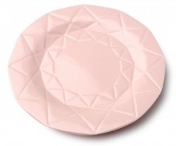 Talerz obiadowy, płaski - ceramiczny - 24 cm - Adel Pink