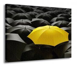 Obraz do salonu - Żółty parasol - 120x90 cm