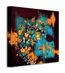Obraz do salonu - Butterflies On Turquoise