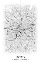 Londyn - Czarno-biała mapa