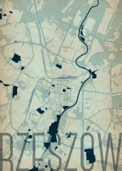 Plakat ścienny - Rzeszów - Artystyczna mapa - 50x70 cm