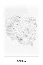 Polska, black&amp;white - mapa