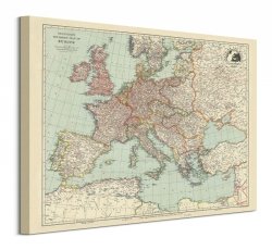 Stanfords Mapa Europy 1928 - obraz na płótnie