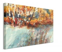Frost &amp; Autumn Birches - obraz na płótnie