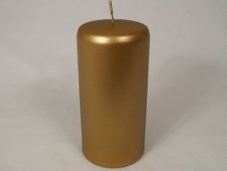 Świeca ozdobna - Złoto walec - 7x15cm