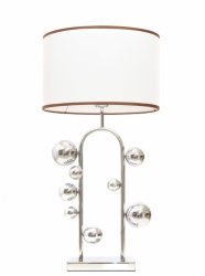 Lampa stołowa glamour - Nowoczesna lampka nocna biała Selari