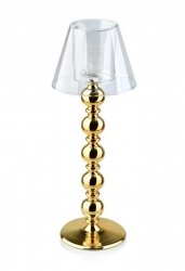 Świecznik szklany - Mary złoty - 33cm