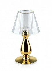 Świecznik szklany - Mary złoty - 22,5cm