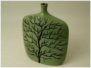 Wazon ceramiczny - Zielony - 23x8x30cm