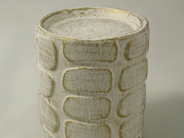 Świecznik - Biały - Ceramiczny - 10x12cm