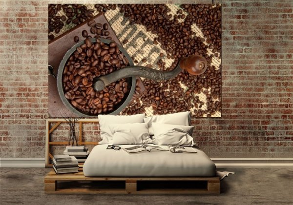 Fototapeta do kuchni - Coffee Beans and Grinder - 115x175 cm
