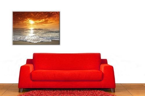 Obraz na ścianę - Wybrzeże, zachód słońca - 120x90 cm - Dekoracje ścienne - - Aranżacja  DecoArt24.pl