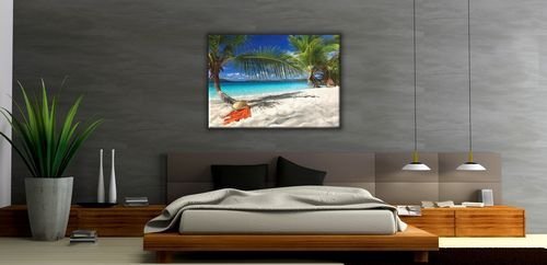 Aranzacja sypialni - Obraz na ścianę - Na tropikalnej wyspie - 120x90 cm - Dekoracje ścienne - Sklep DecoArt24.pl