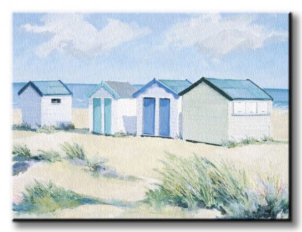 Beach  Huts On A Bright Day - Obraz na płótnie
