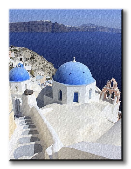 Obraz do salonu - Santorini - Grecja Cykady - 120x90cm