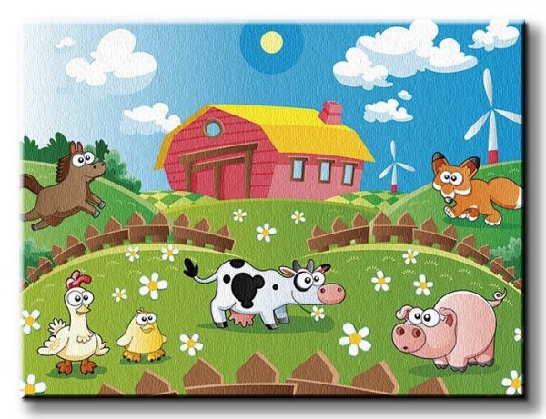 Farma i zwierzaki - Obraz na płótnie