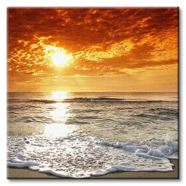 Wybrzeże, zachód słońca - Obraz na płótnie