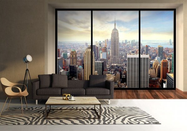 Fototapeta na ścianę - Manhattan, New York (window) - 366x254 cm