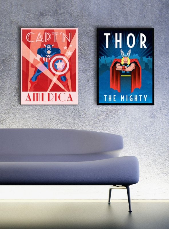 Marvel Deco (Captain America) - Obraz na płótnie