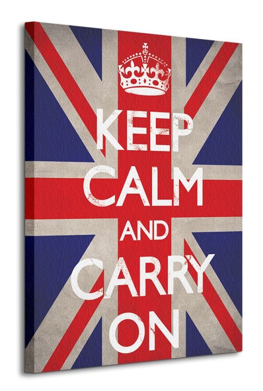 Keep Calm and Carry On (Union Jack) - Obraz na płótnie