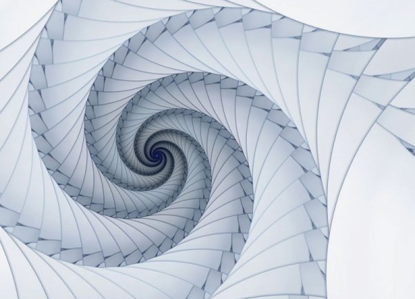 Fototapeta 3d - Niebieski spiralny fractal - 254x183 cm