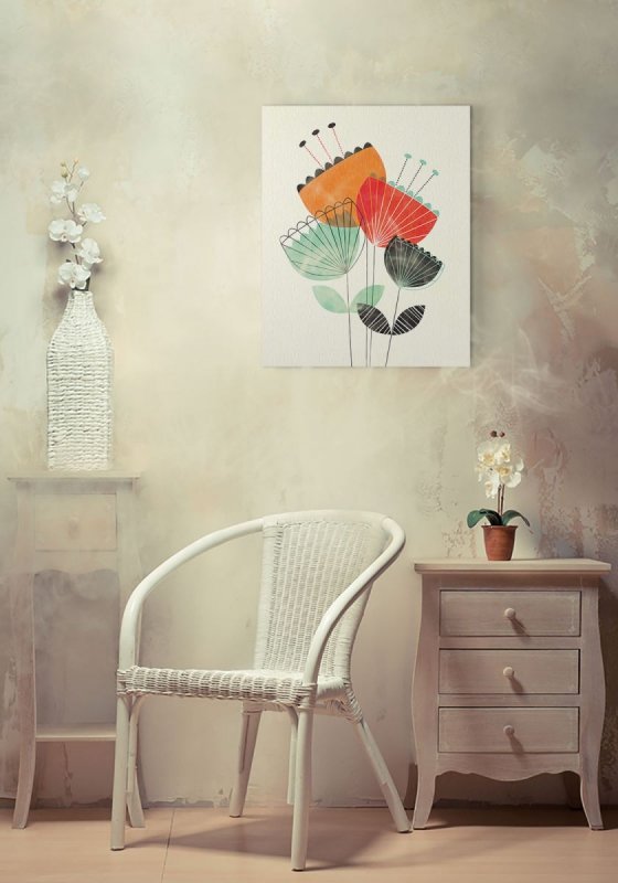 Scandi Flowers I - Obraz na płótnie