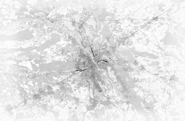 Mapa warszawy - Fototapeta