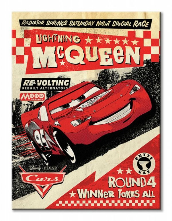 Cars Lightning Mcqueen Race - obraz na płótnie